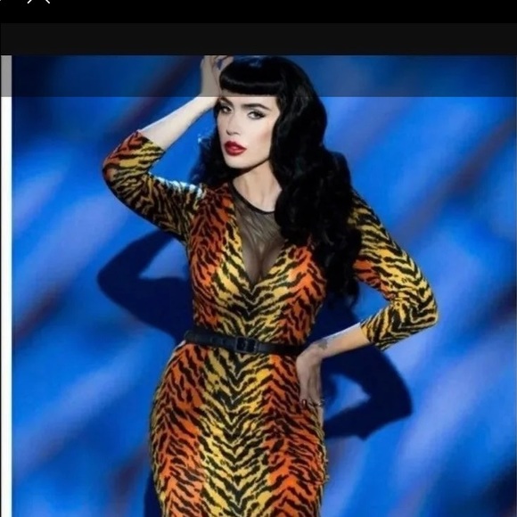 Pinup Couture Dresses & Skirts - Deadly dames misfit rare tigerss print wiggle